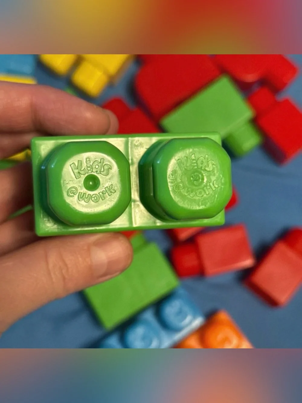 Colorful Kids Building Blocks Set in Red, Green, Blue, Yellow, Orange